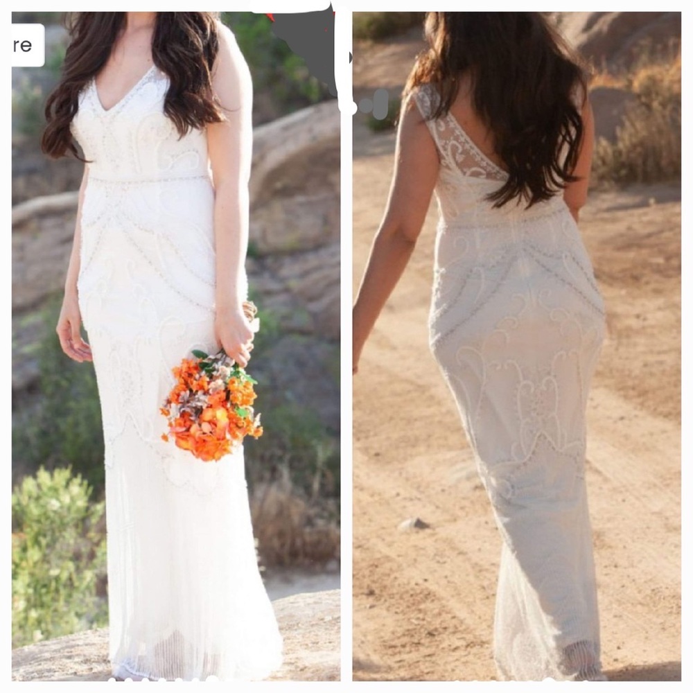 ANTHROPOLOGIE BHLDN sequinned wedding dress size 4